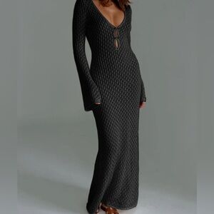 Commense Cover Up Long Sleeve Open Back Long Dress (new with tag)